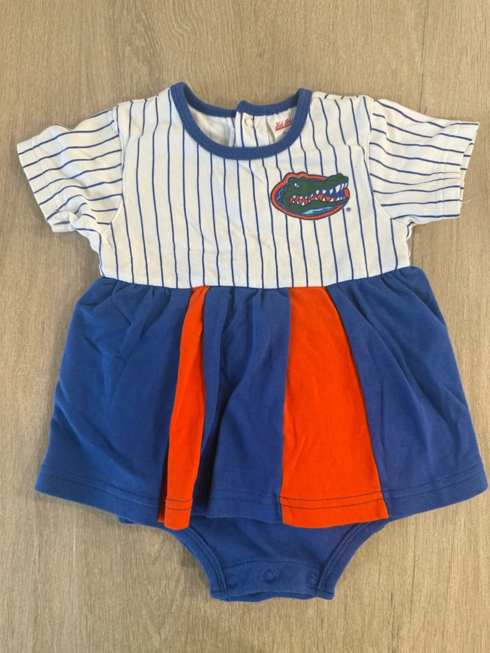 Florida Gators Kid Athlete Romper 18M Blue Orange Striped Football Outfit UF SEC